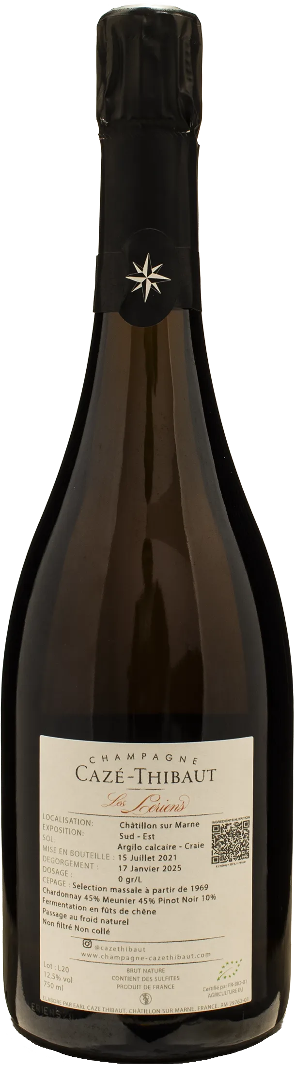 Caze Thibaut Champagne Brut Nature Les Leriens 2020