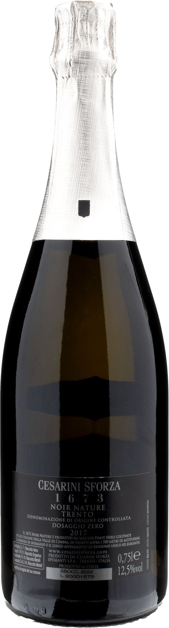 Cesarini Sforza 1673 Trento Noir Nature Metodo Classico 2017