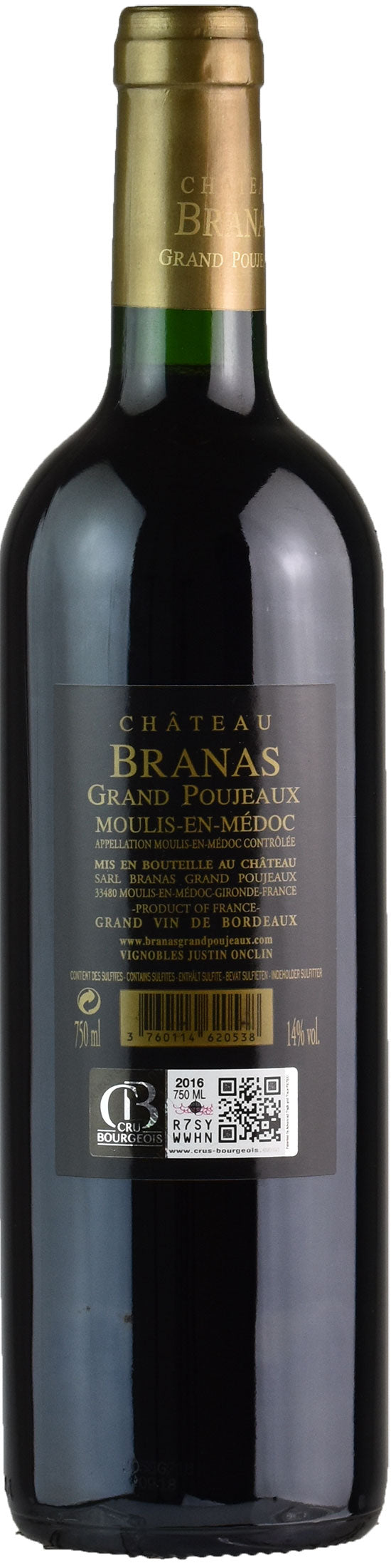 Chateau Branas Grand Puojeaux Moulis en Medoc 2016