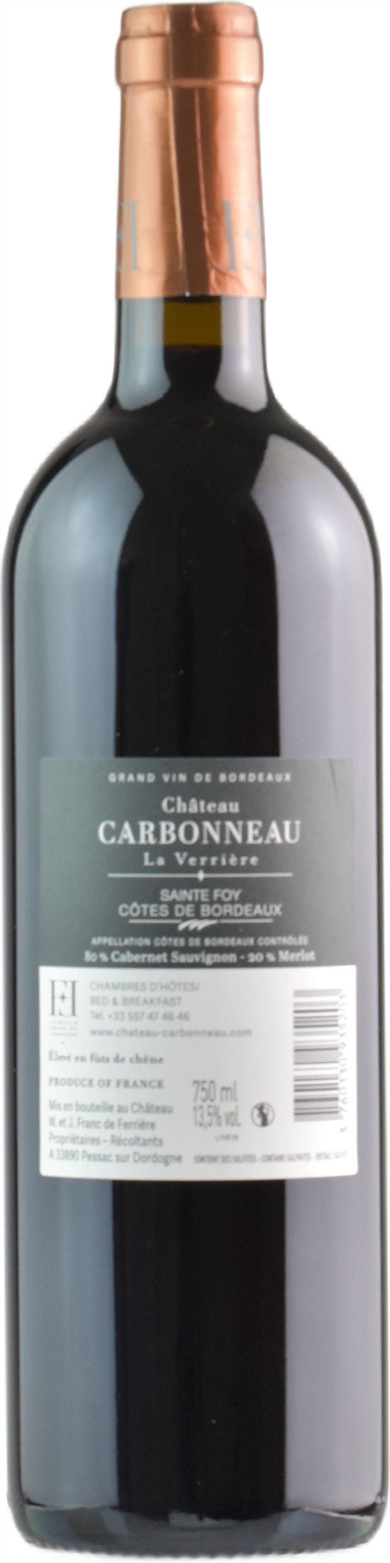 Chateau Carbonneau Verriere Rouge 2019