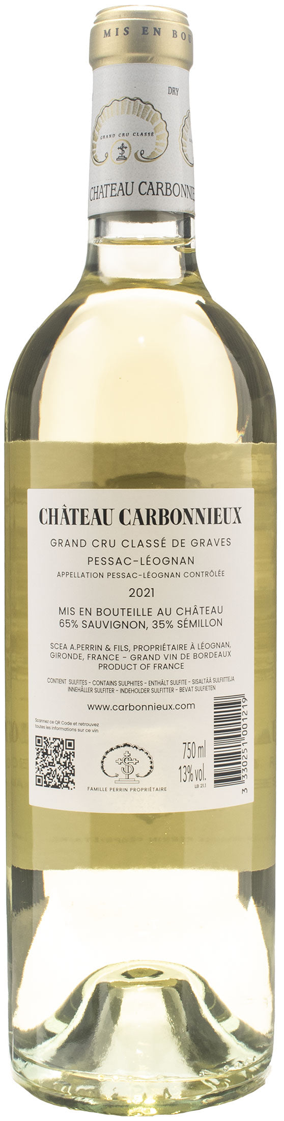 Chateau Carbonnieux Grand Cru Classé de Graves Pessac Leognan Blanc 2021