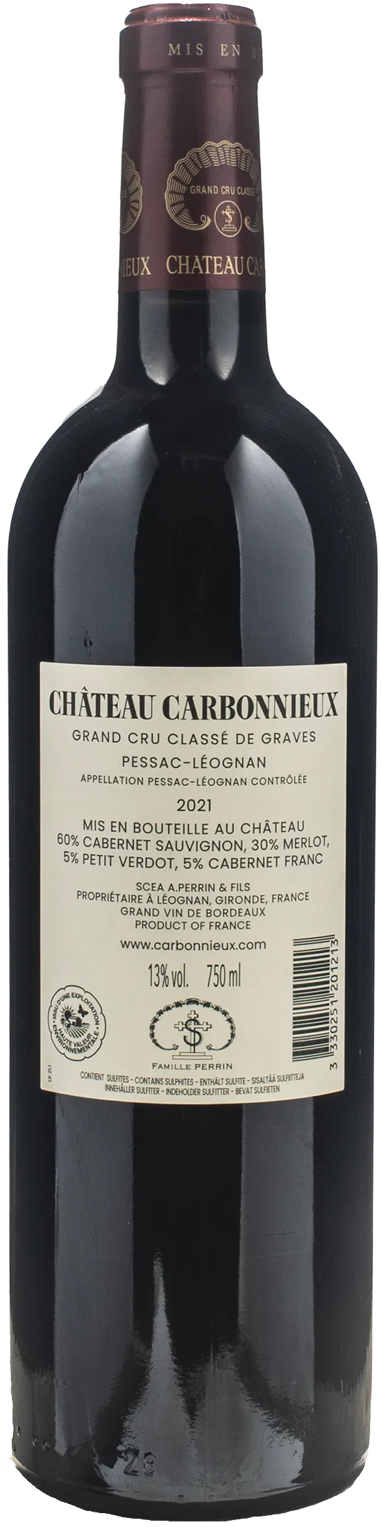 Chateau Carbonnieux Pessac Leognan Grand Cru Classe De Graves Rouge 2021