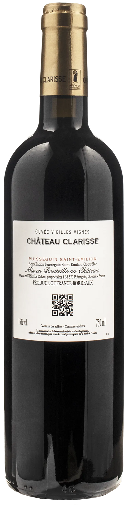 Chateau Clarisse Puisseguin Saint Emilion Vieilles Vignes 2018