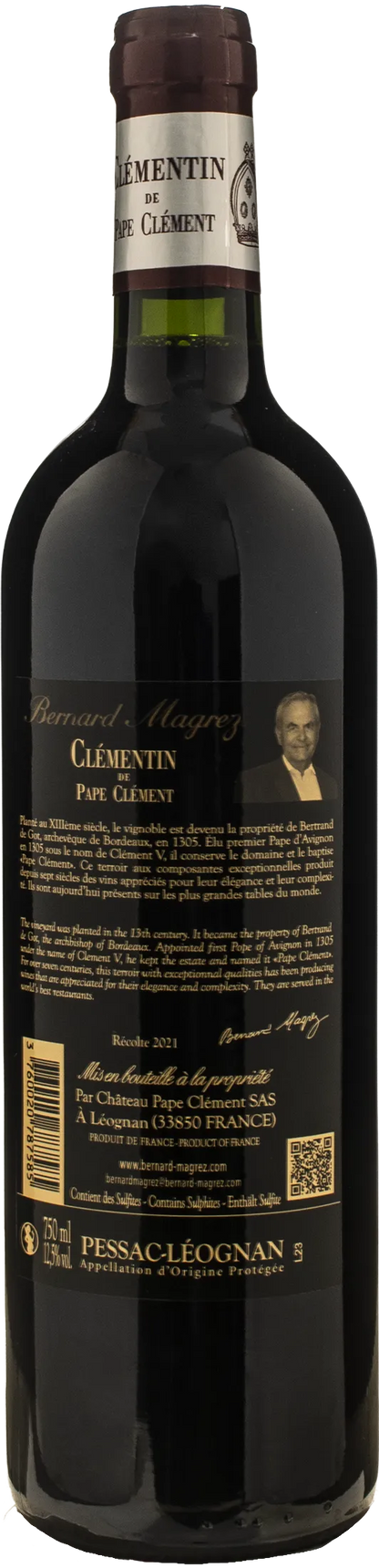 Chateau Clementin de Pape Clement Pessac Leognan Rouge 2021