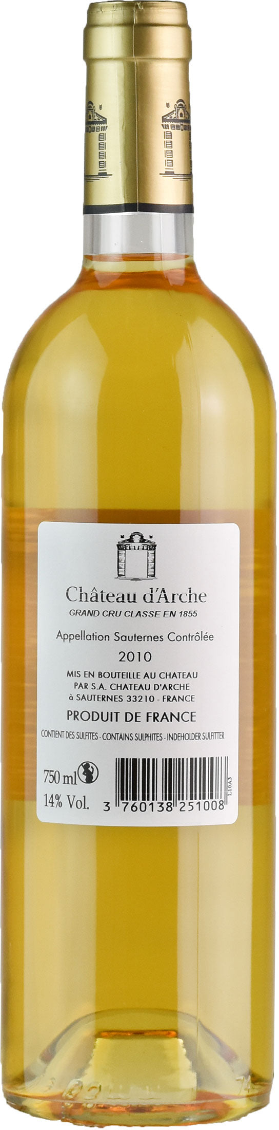 Chateau d'Arche Grand Cru Classé de Sauternes 2010