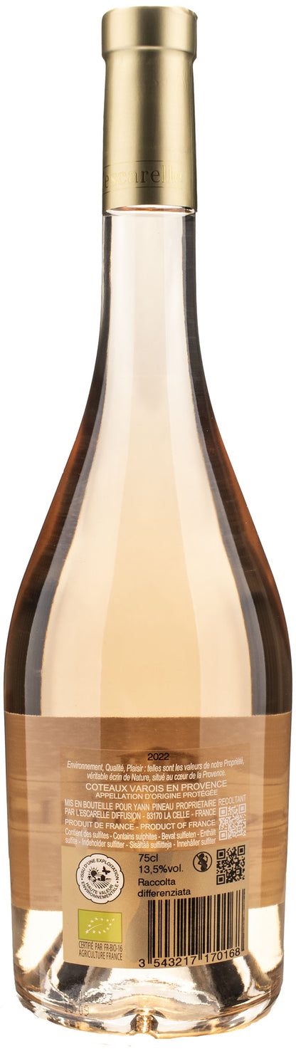 Chateau de l'Escarelle Coteaux de Provence Rosé Les Deux Anges Bio 2022