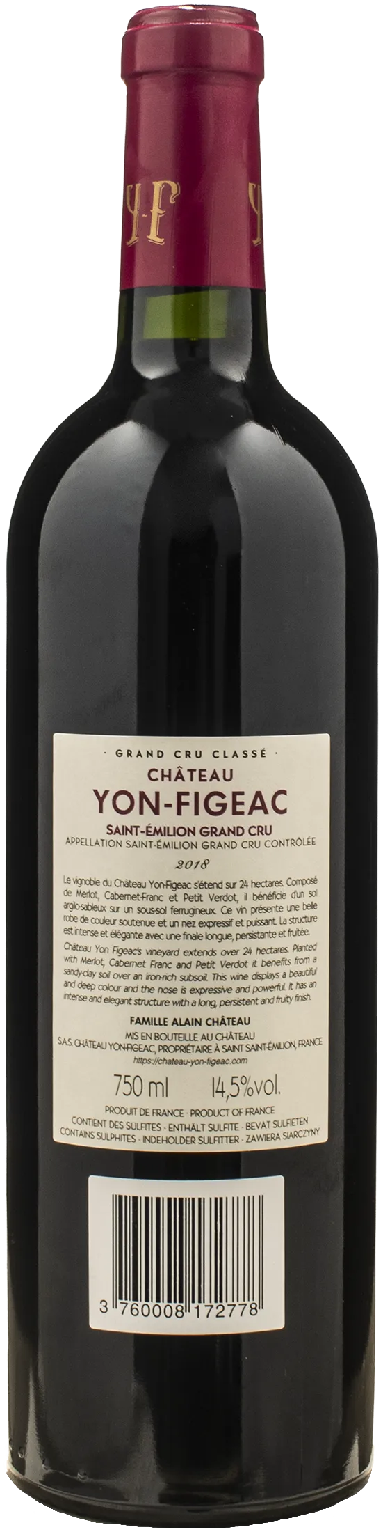 Chateau Figeac Saint Emilion Grand Cru Classe Yon Figeac 2018