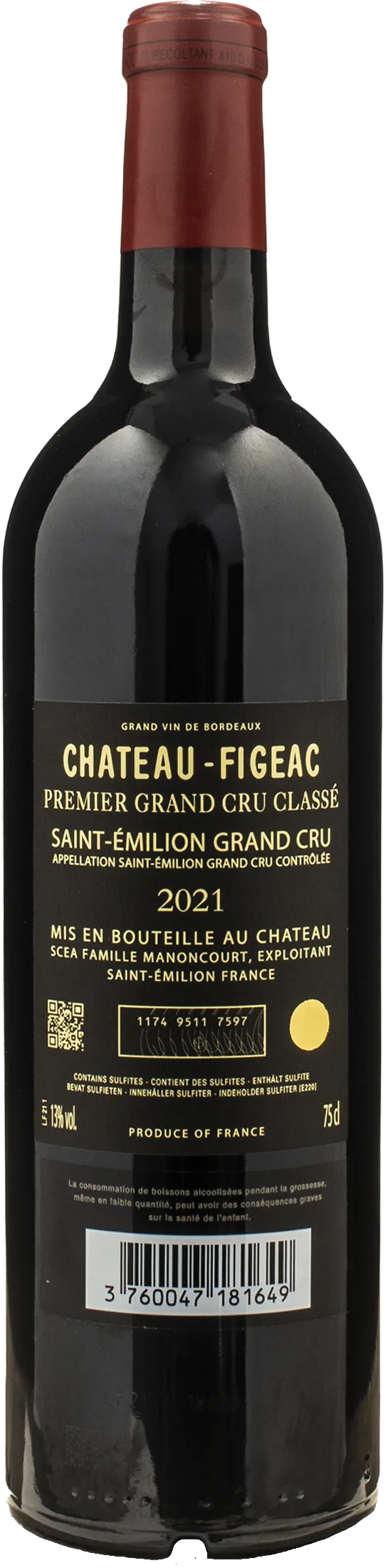 Chateau Figeac Saint Emilion Premier Grand Cru Classe 2021