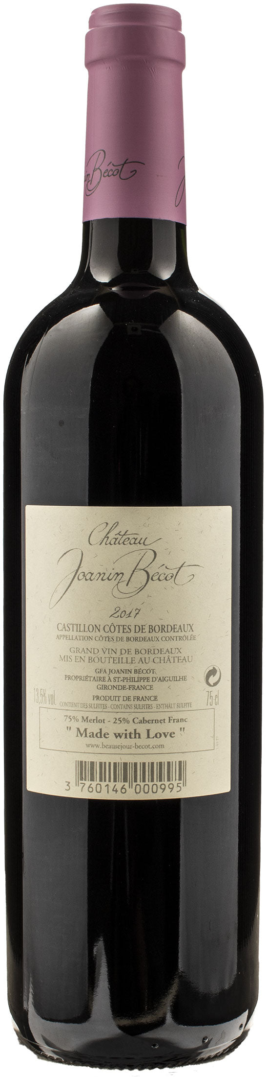 Chateau Joanin Becot Castillon Cotes de Bordeaux 2017
