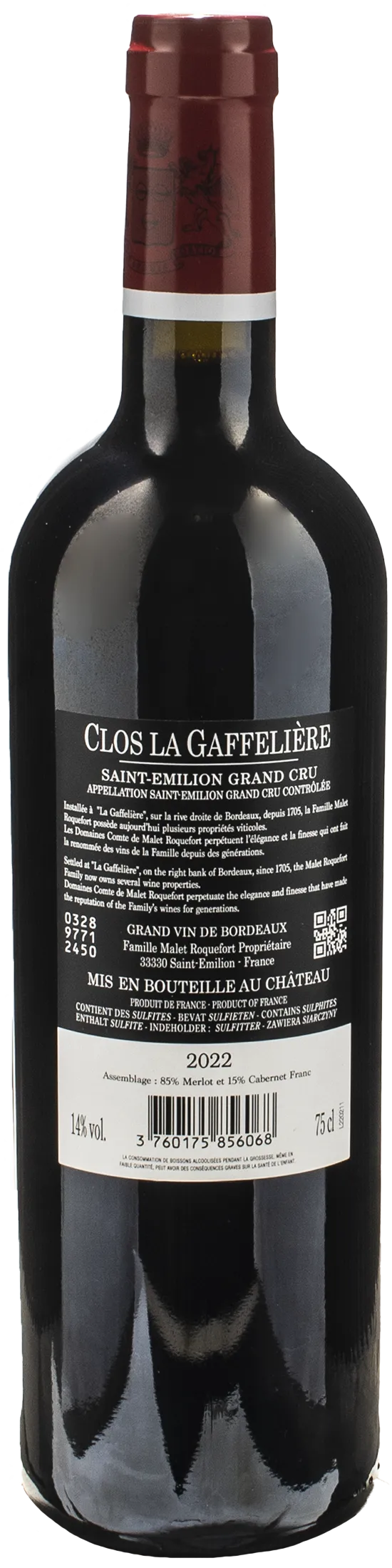 Chateau La Gaffeliere Clos La Gaffeliere Saint Emilion Grand Cru 2022