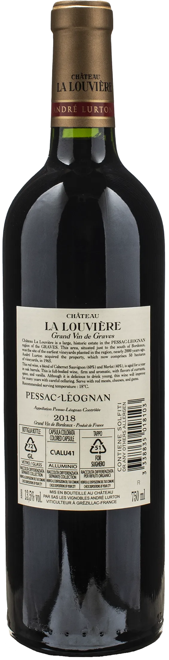 Chateau La Louviere Pessac Leognan 2018