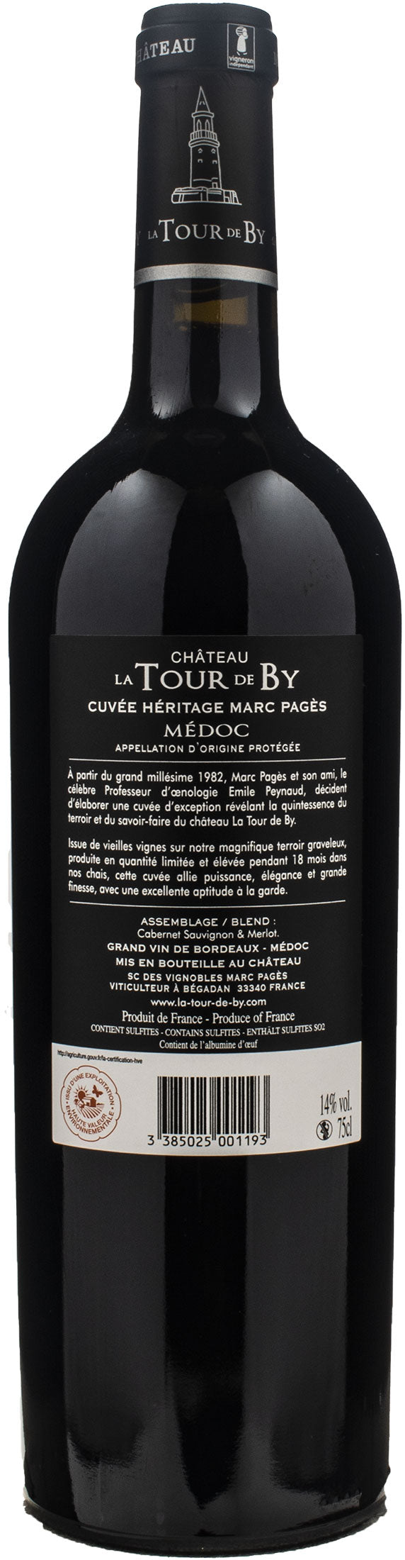 Chateau La Tour de By Mèdoc Marc Pagès Cuvèe Hèritage 2019