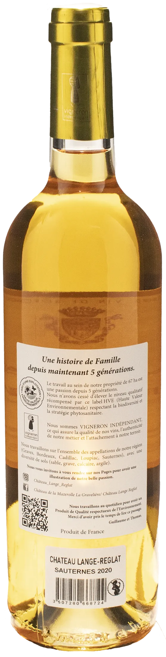 Chateau Lange-Reglat Sauternes 2020