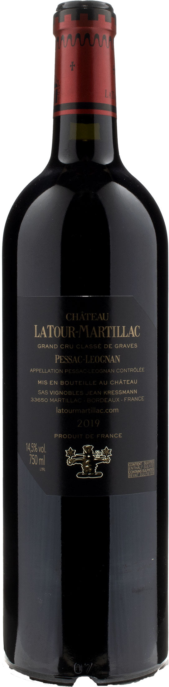 Chateau Latour-Martillac Pessac Leognan Grand Cru Classé Rouge 2019