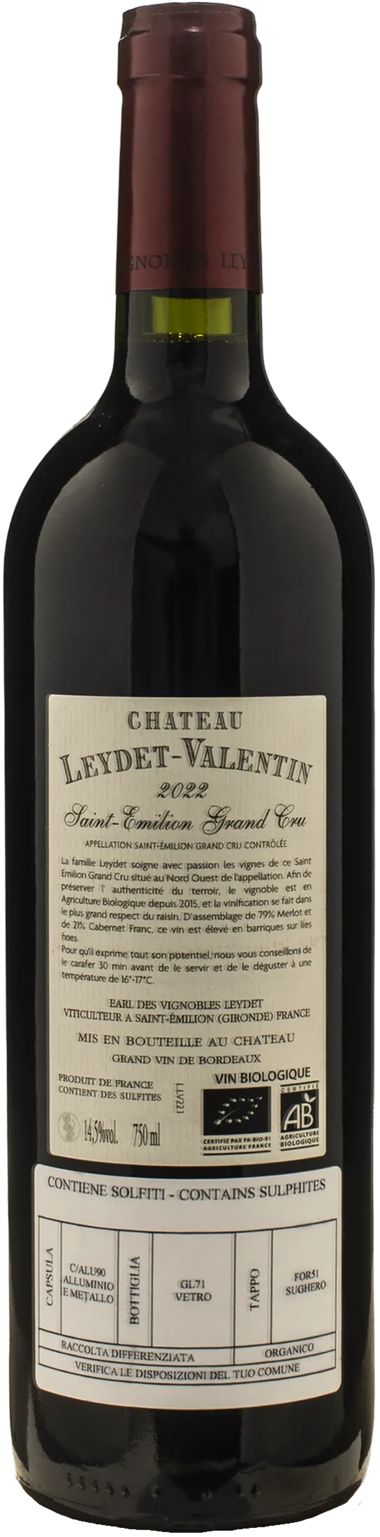 Chateau Leydet Valentin Saint Emilion Grand Cru 2022