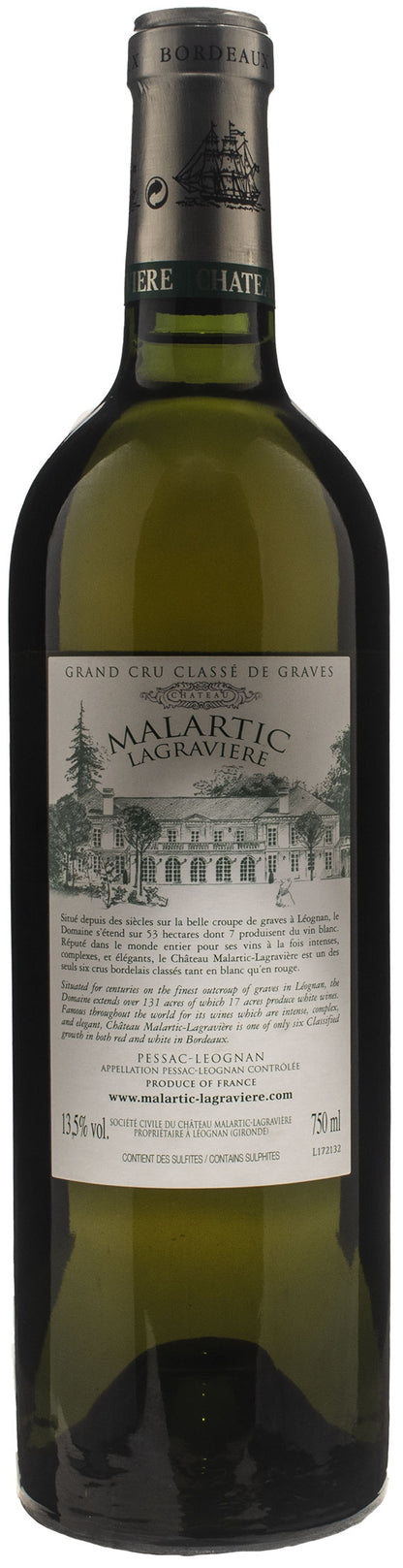 Chateau Malartic Lagraviere Pessac Leognan Grand Cru Classé Blanc 2013