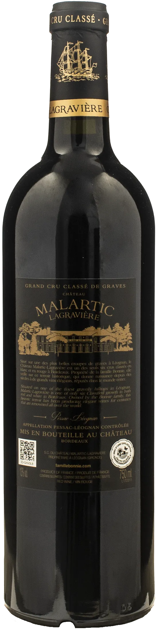 Chateau Malartic Lagraviere Pessac Leognan Grand Cru Classe des Graves Rouge 2021