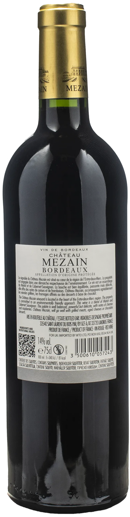 Chateau Mezain Bordeaux Merlot-Cabernet Sauvignon Rouge 2023