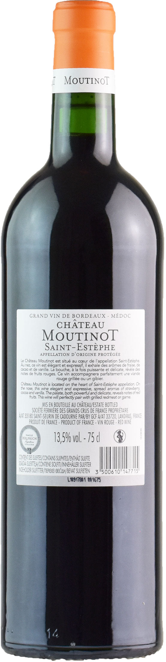 Chateau Moutinot Bordeaux Saint-Estèphe Rouge 2018