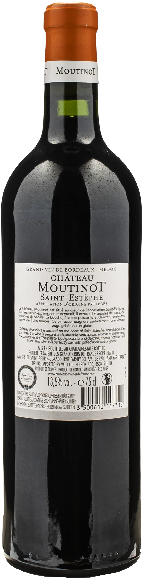 Chateau Moutinot Bordeaux Saint Estephe Rouge 2023