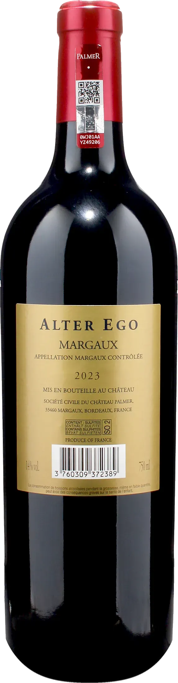 Chateau Palmer Margaux Alter Ego Medoc 2023
