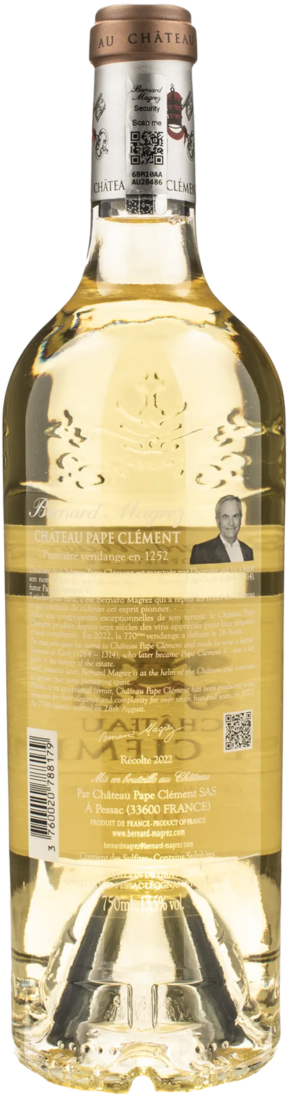 Chateau Pape Clement Pessac Leognan Blanc 2022