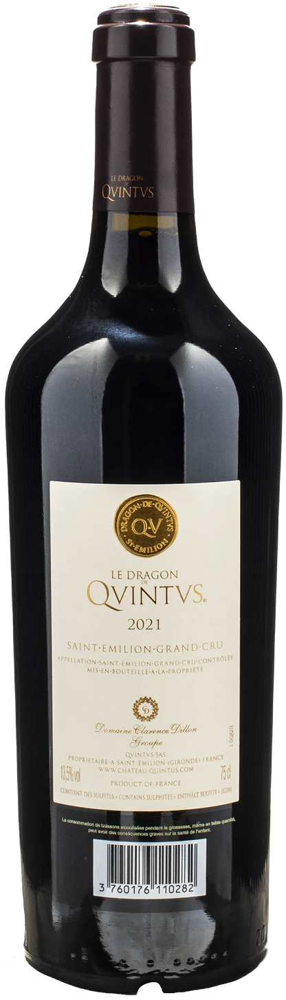 Chateau Quintus Saint Emilion Grand Cru Le Dragon de Quintus 2021
