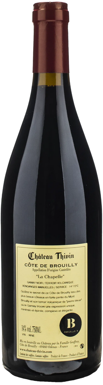 Chateau Thivin Cote de Brouilly La Chapelle 2023