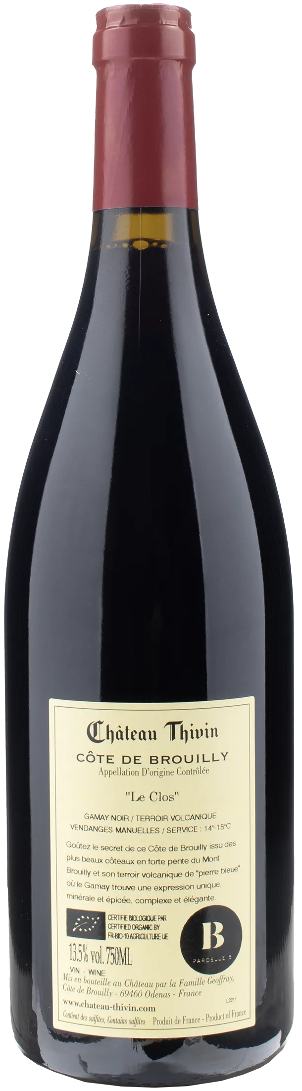 Chateau Thivin Cote de Brouilly Le Clos 2022