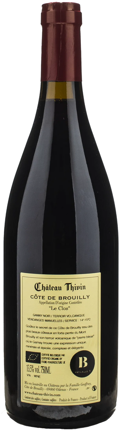 Chateau Thivin Cote de Brouilly Le Clos 2023