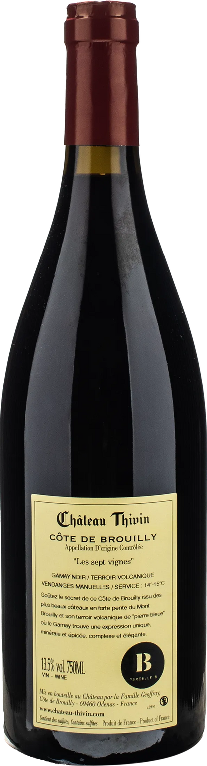 Chateau Thivin Cote de Brouilly Les Sept Vignes 2023