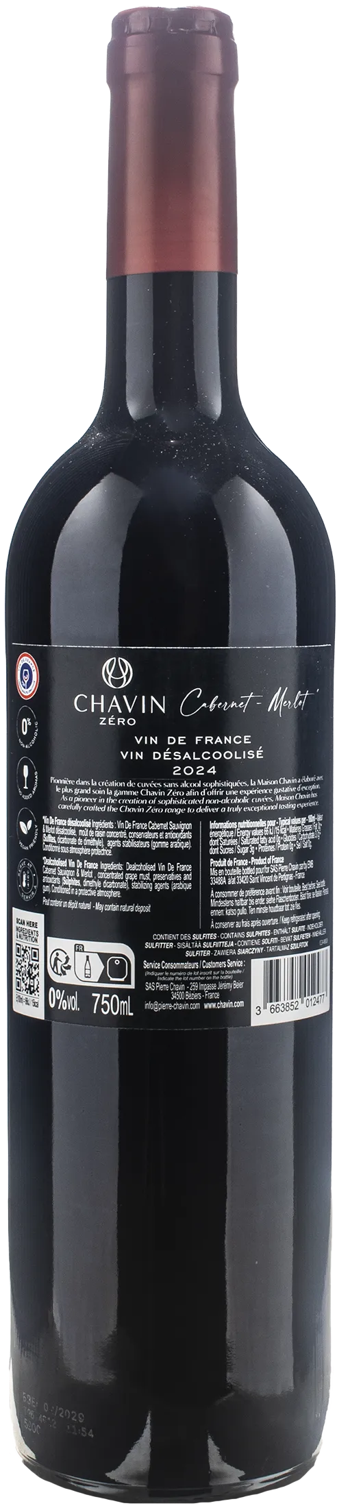 Chavin Cabernet Merlot Zero Alcol 2024