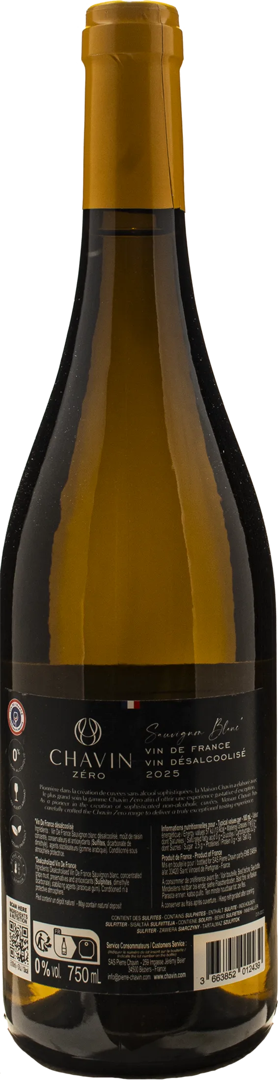 Chavin Sauvignon Blanc Zero Alcol 2025