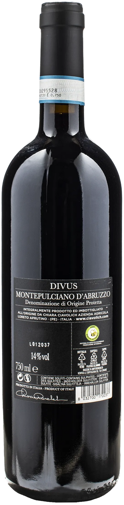 Ciavolich Montepulciano d'Abruzzo Divus 2020