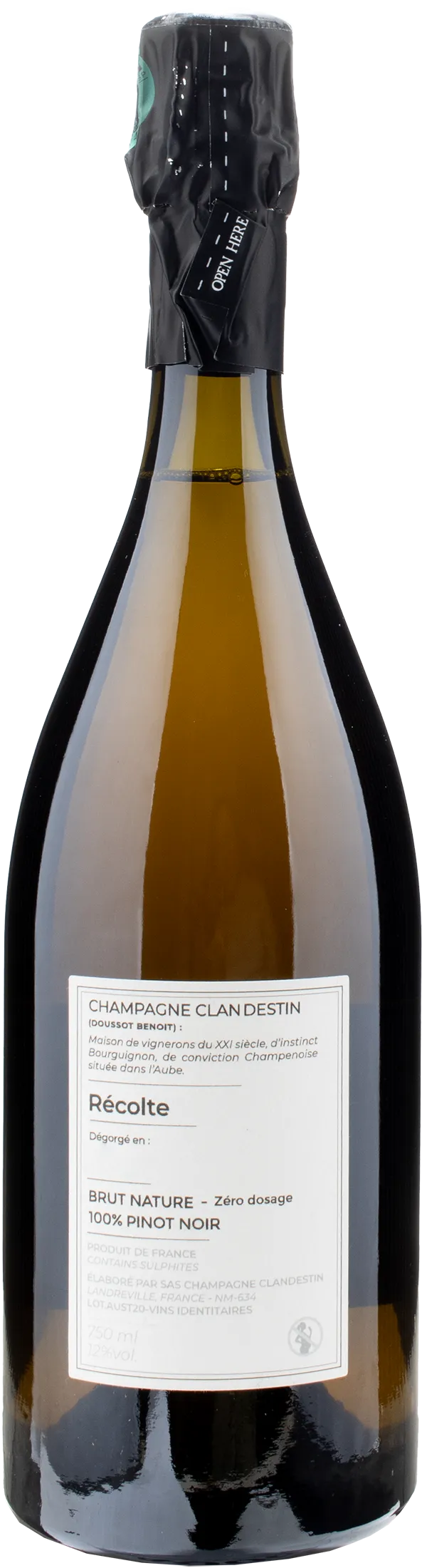 Clandestin Champagne Austral Brut Nature 2020
