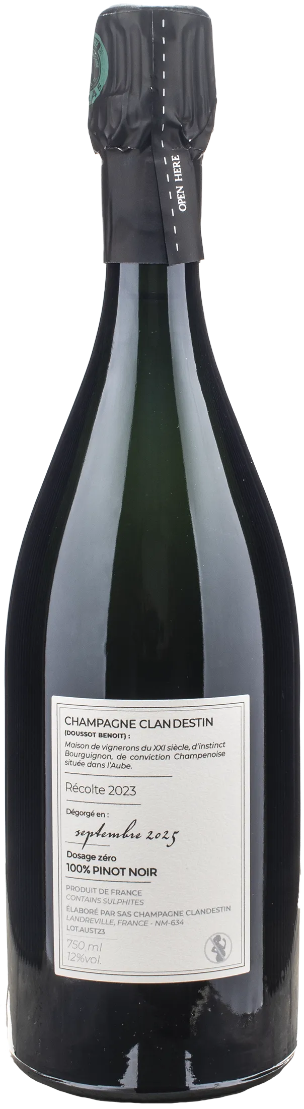 Clandestin Champagne Austral Brut Nature 2023