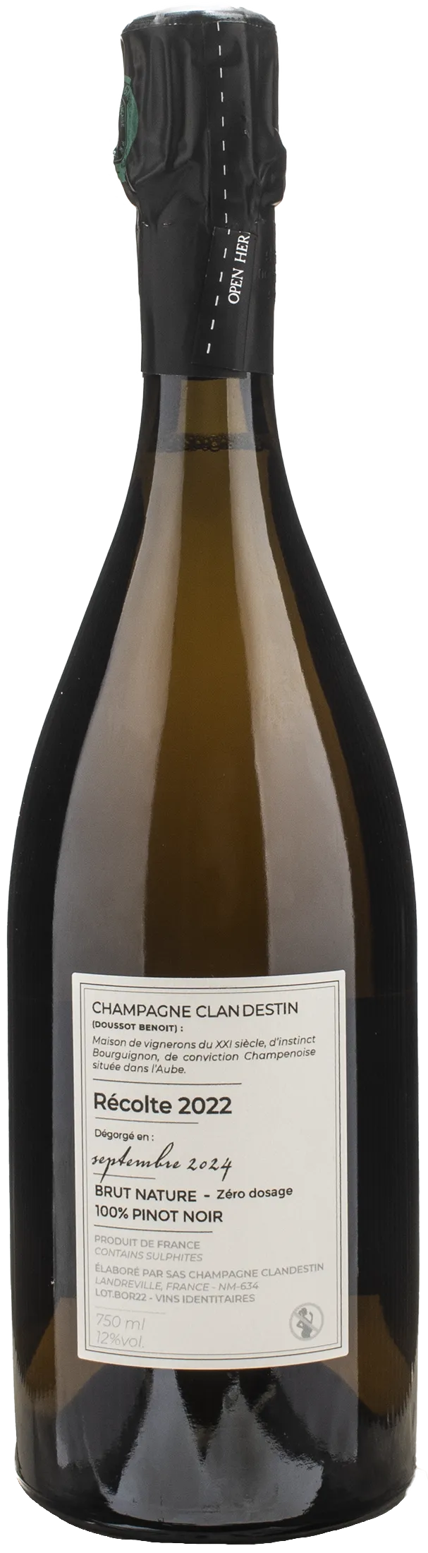 Clandestin Champagne Borèal Brut Nature 2022