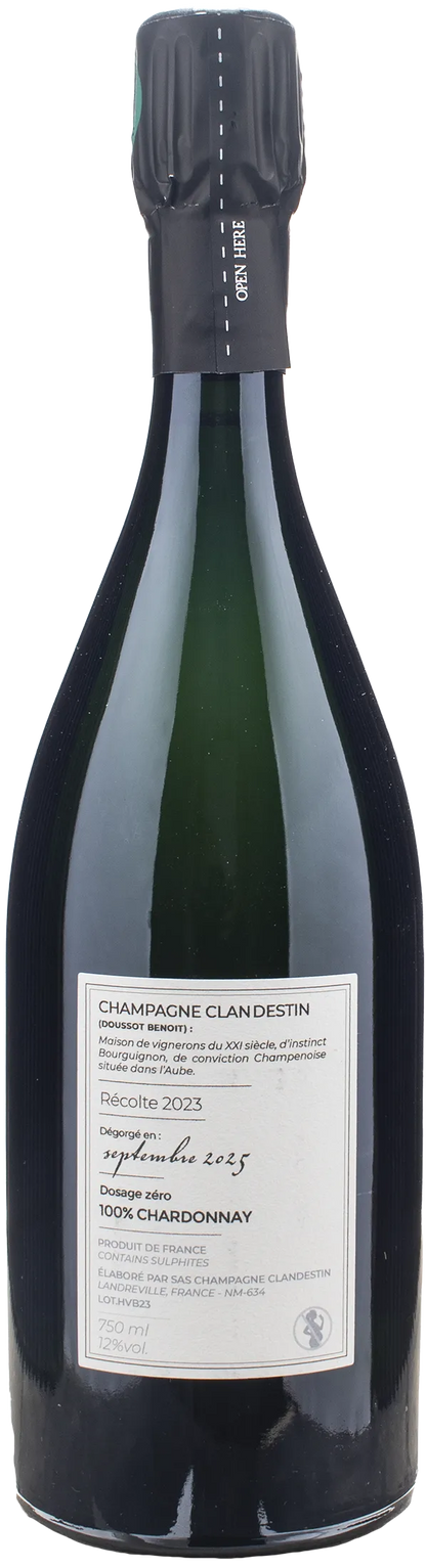 Clandestin Champagne Les Passagers Haut de Val Barmont Brut Nature 2023