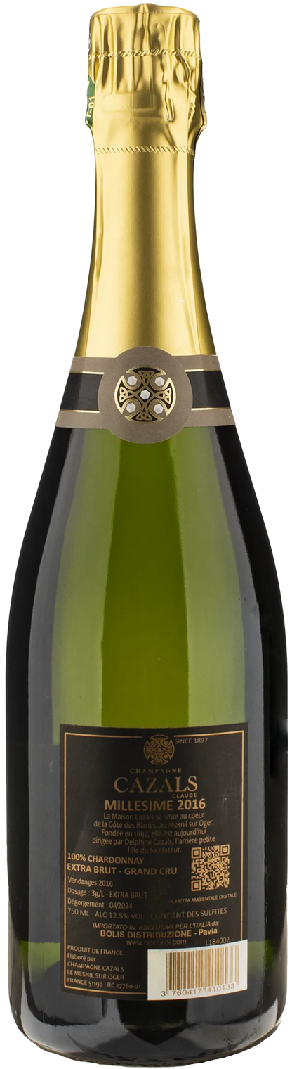 Claude Cazals Champagne Grand Cru Blanc de Blancs Extra Brut 2016
