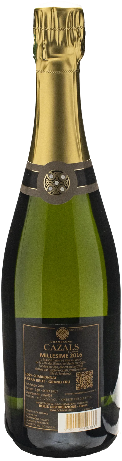 Claude Cazals Champagne Grand Cru Blanc de Blancs Extra Brut Millesime 2016