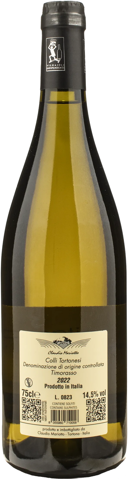 Claudio Mariotto Colli Tortonesi Derthona Timorasso Pitasso 2022