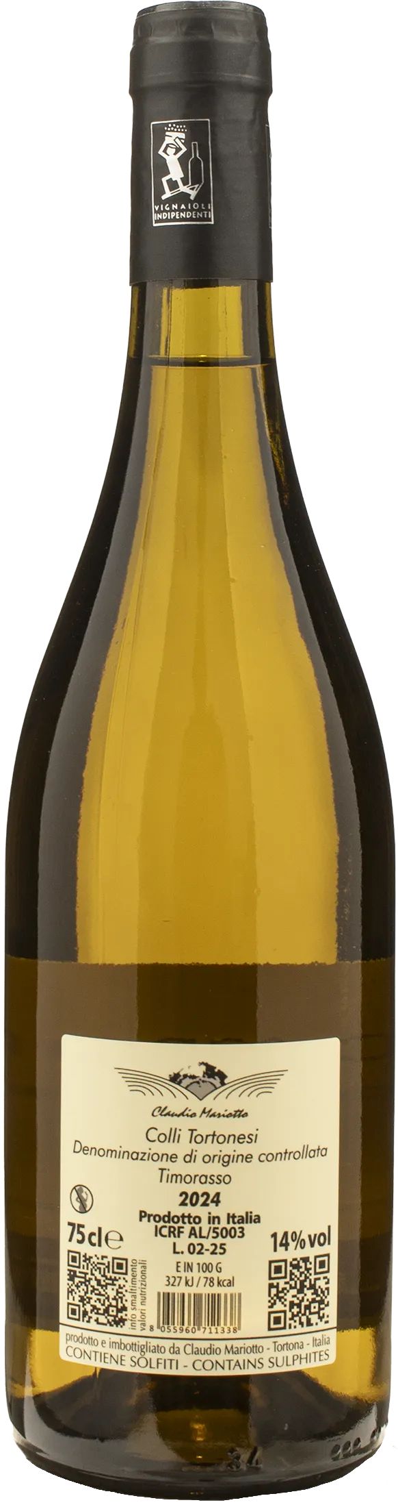 Claudio Mariotto Colli Tortonesi Timorasso Bricco San Michele 2024