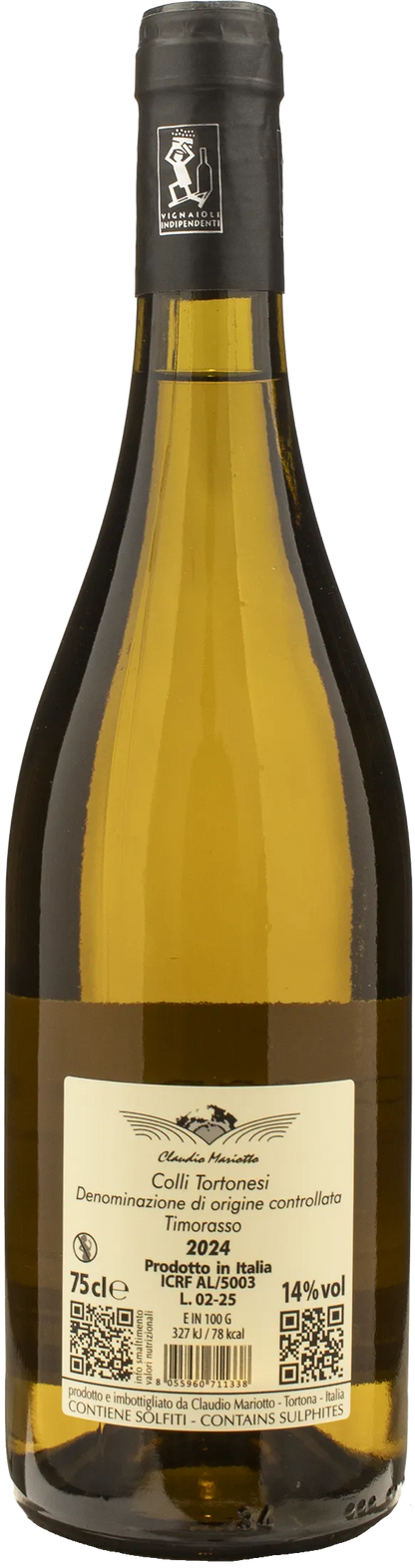 Claudio Mariotto Colli Tortonesi Timorasso Bricco San Michele 2024