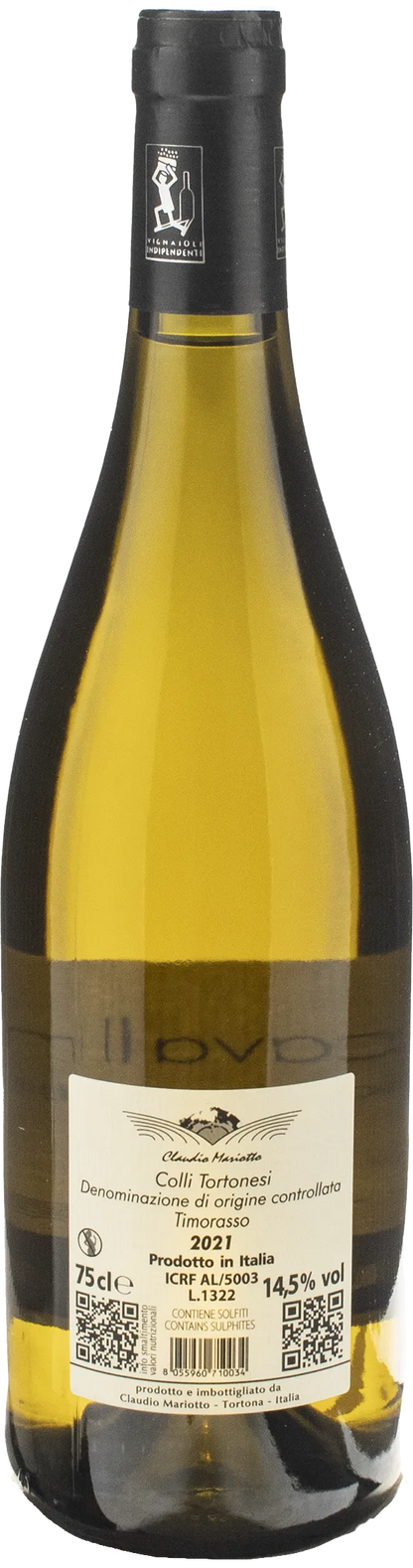 Claudio Mariotto Colli Tortonesi Timorasso Cavallina 2021