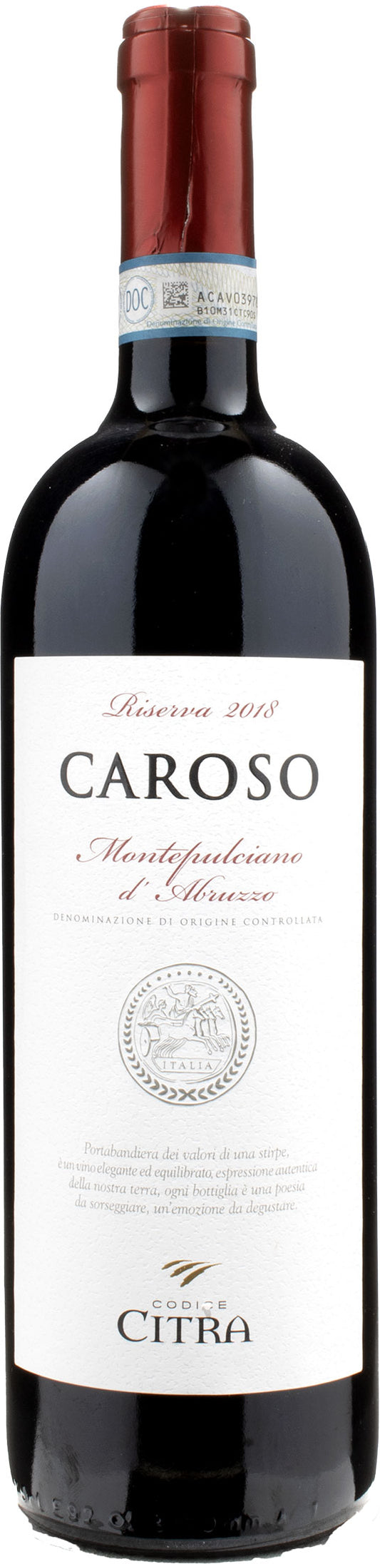 Codice Citra Montepulciano d'Abruzzo Caroso Riserva 2018