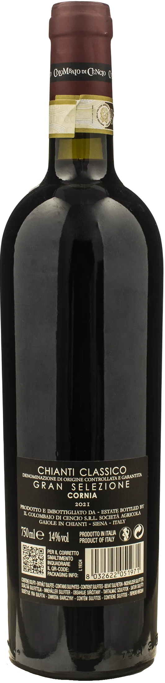 Colombaio di Cencio Chianti Classico Gran Selezione Gaiole Cornia 2021