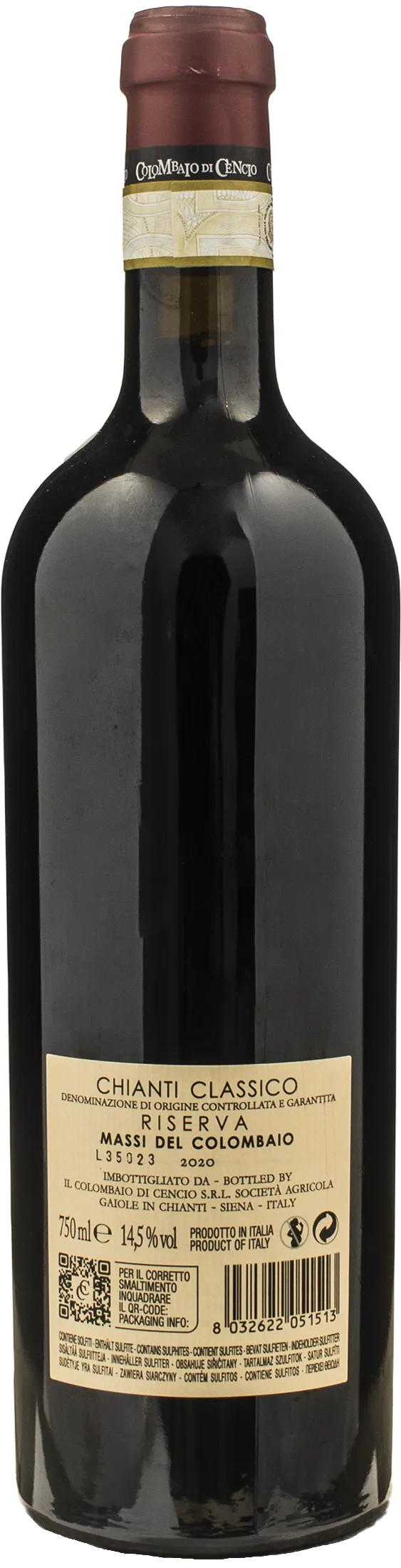 Colombaio di Cencio Chianti Classico Riserva Massi del Colombaio 2020