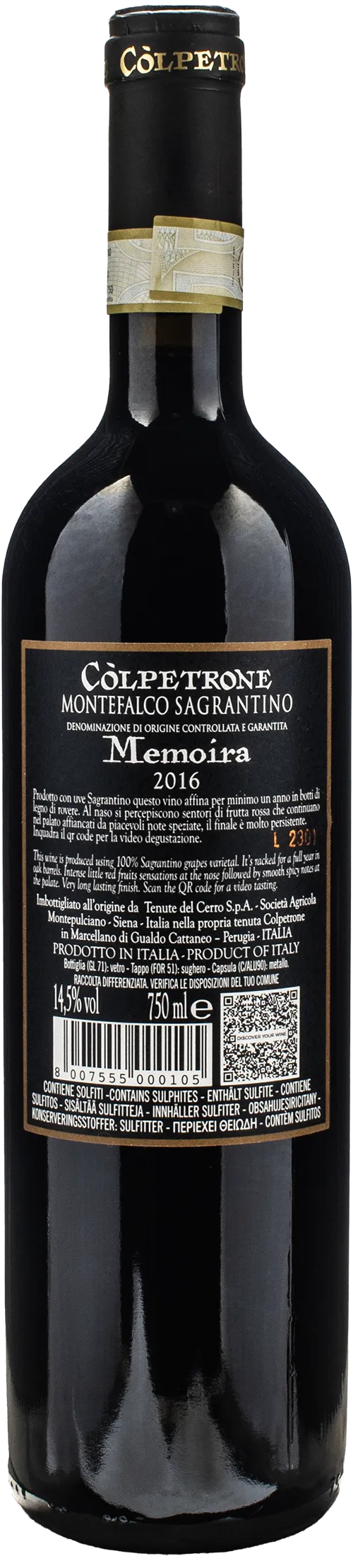 Colpetrone Sagrantino di Montefalco Memoira 2016