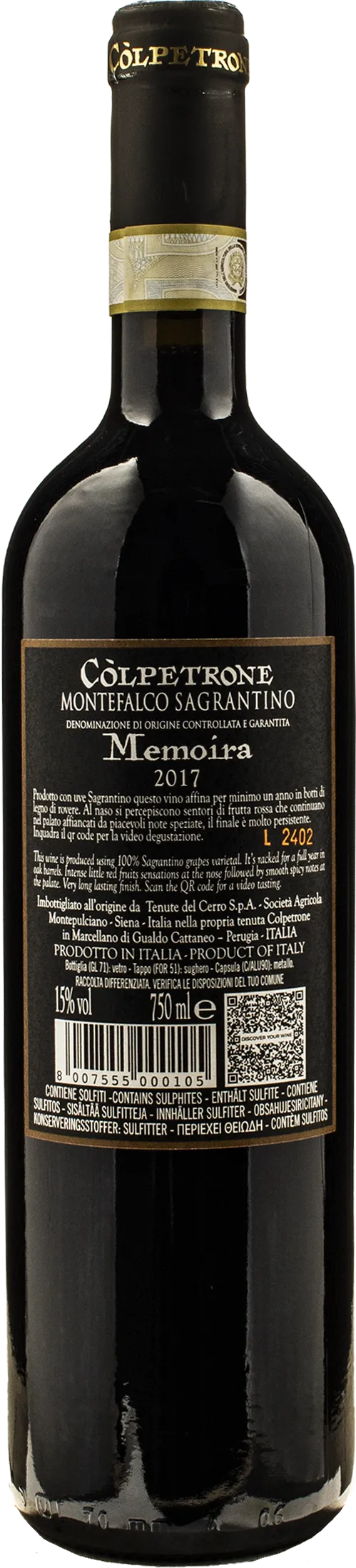 Colpetrone Sagrantino di Montefalco Memoira 2017