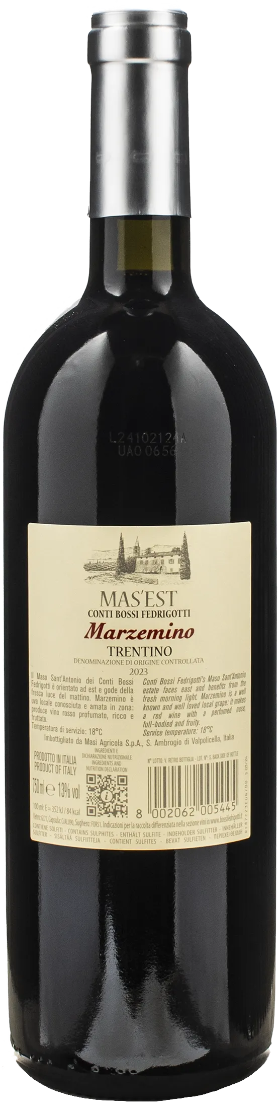 Conti Bossi Fedrigotti Mas'Est Marzemino 2023